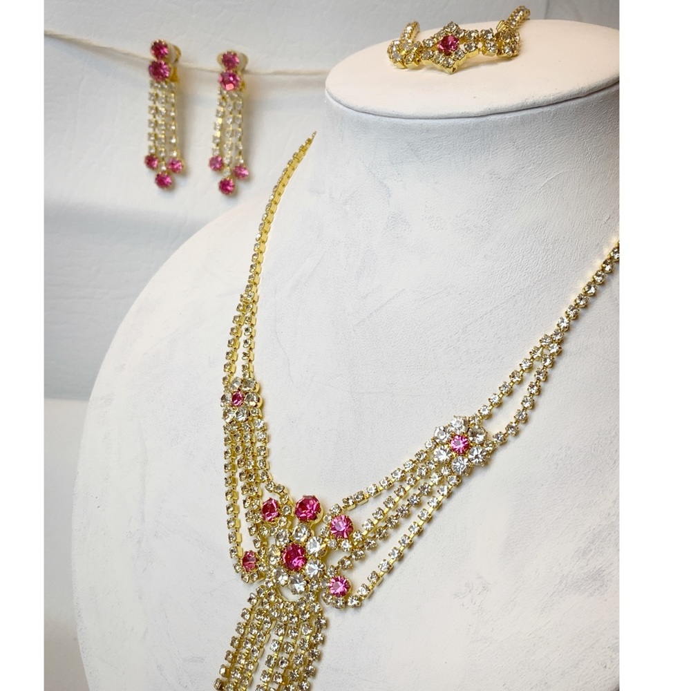 Costume Jewelry Necklace Earrings Bracelet Set